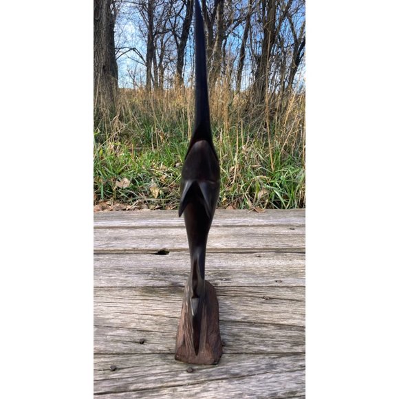 Vintage Midcentury Carved Ironwood Swordfish Statue 15.5" - Picture 6 of 14